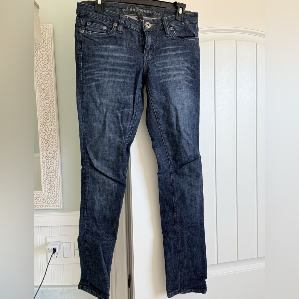Dollhouse Dark Blue Straight Leg Jeans